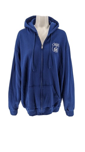 Sudadera con capucha para mujer azul Route 66 Suéter Talla Grande | eBay