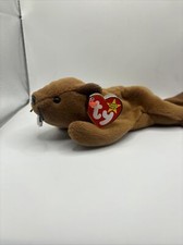 Bucky the Beaver 1995 Original TY Beanie Baby Plush Toy PVC Pellets