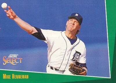 #138 DETROIT TIGERS # MIKE HENNEMAN - RP # BASEBALL CARD SCORE SELECT MLB 1992 - Photo 1/2