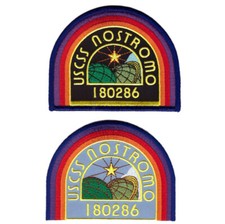 2pc USCSS Nostromo Black Blue Weyland Yutani Alien Movie Costume Patch