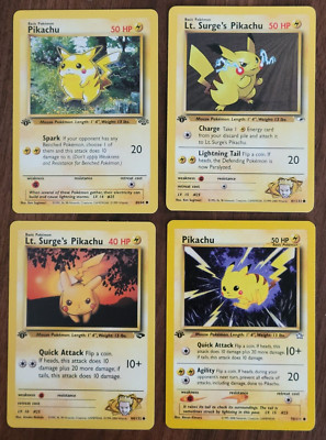Pokemon 1st Edition Pikachu Card Lot of 4