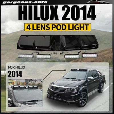 Gloss Black Roof Top Light Bars Lamp with LED DRL Fits for Hilux 2014-2024
