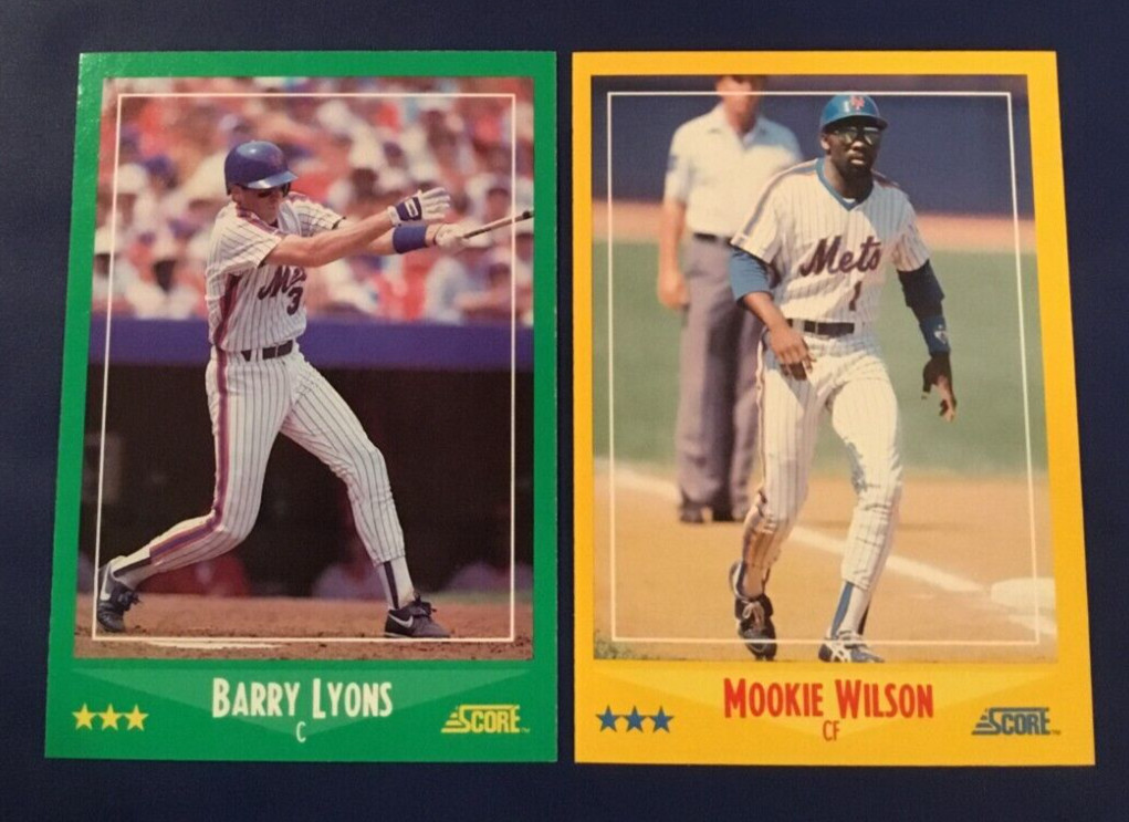 1988 Score #387 #474 BARRY LYONS & MOOKIE WILSON Lot 2 New York Mets