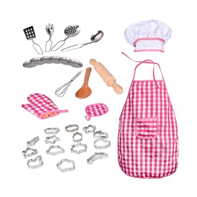 32 Pcs Chef Dress Up Clothes Little Girls Play Kitchen