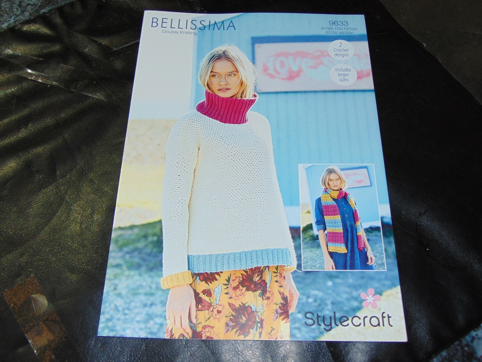 Stylecraft Double Knitting Crochet Pattern 9633 (2 Designs) Sweater & Scarf