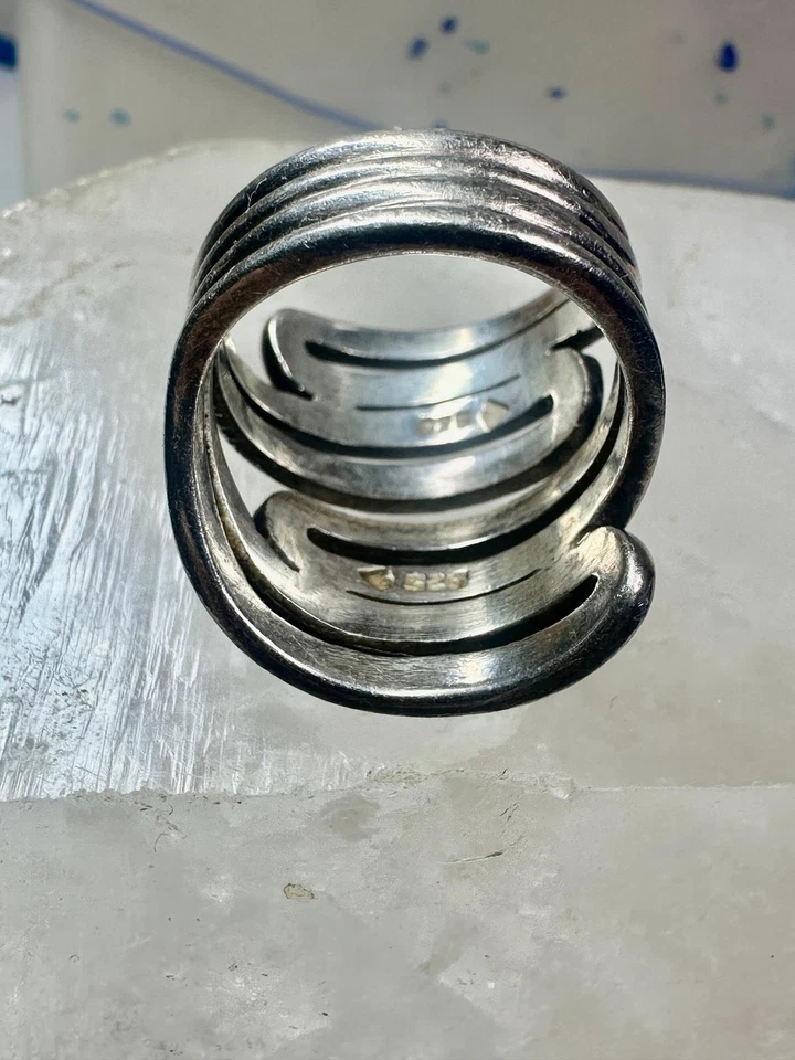 Anillo SIlpada Laberinto Nudillos Banda Talla 5.75 Plata de Ley Mujeres Niñas Foto 4 de 4
