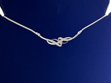 ITALY 925 STERLING SILVER AND DIAMOND NECKLACE