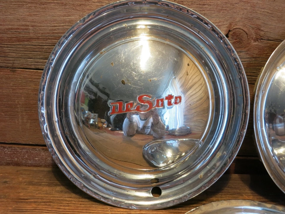 LOTE De Colección Tapacubos Cromados Coche De Soto Clásico Hot Rod Rat Rod!  Foto 2 de 4