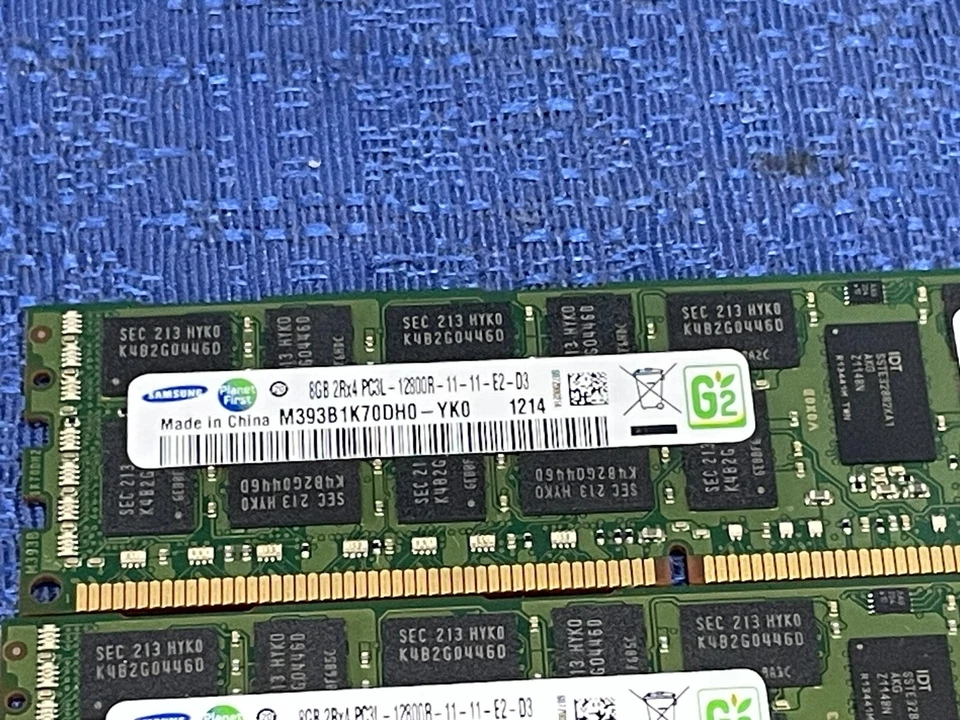 Lot of 4 Samsung 8GB 2Rx4 PC3L-12800-11-11-E2-D3 Server RAM M393B1K70DH0-YK0 - Image 2 of 4