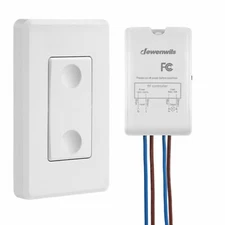 DEWENWILS Wireless Remote Control Light Switch Receiver Kit Wall Switch White