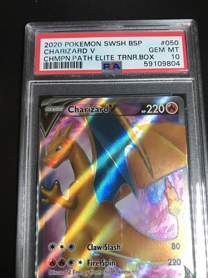 2020 SWSH Champions Path Charizard V Promo 50 Pokemon Card PSA 10