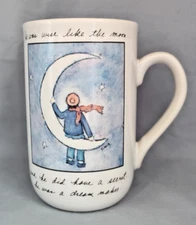 Vintage Flavia Weedn Dream Maker Boy on moon mug made in Korea 5.5'' 1988