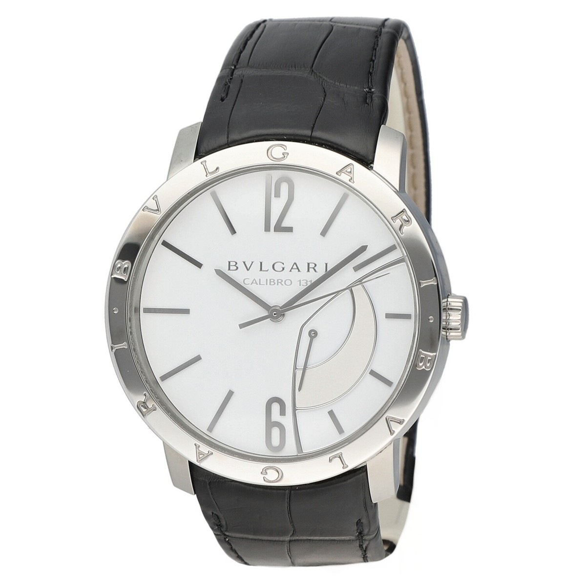 Bvlgari 101870 Calibro 131 White Dial Steel 43mm Leather Manual