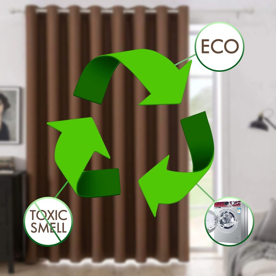 MIULEE Mocha Blackout Curtain for Living Room Sliding Glass Door