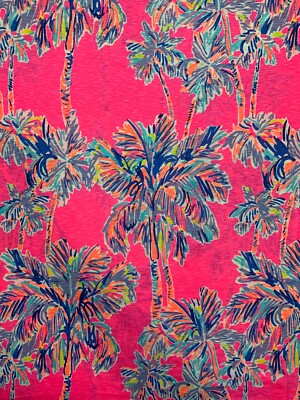 Lilly Pulitzer Fabric Flamingo Pink Nice Stems Cotton - 3FT x 5FT - 2 Pieces