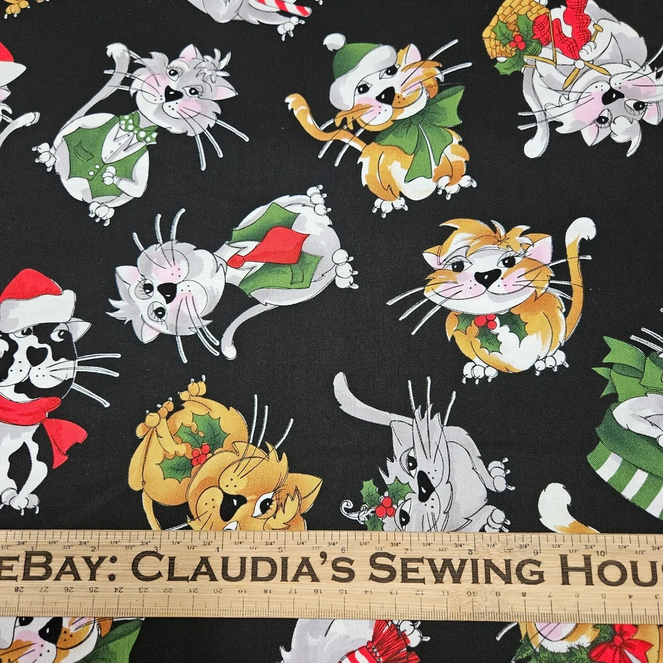 20" Kitty Blizzard Loralie Harris Designs Cat Christmas Black - Image 2 of 3