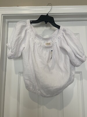Marshalls Just Living  NEW White Short Sleeve Off The Shoulder Top  Size Large