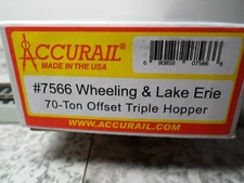 Accurail #7566 Wheeling&Lake Erie 70 ton off set side Triple hopper