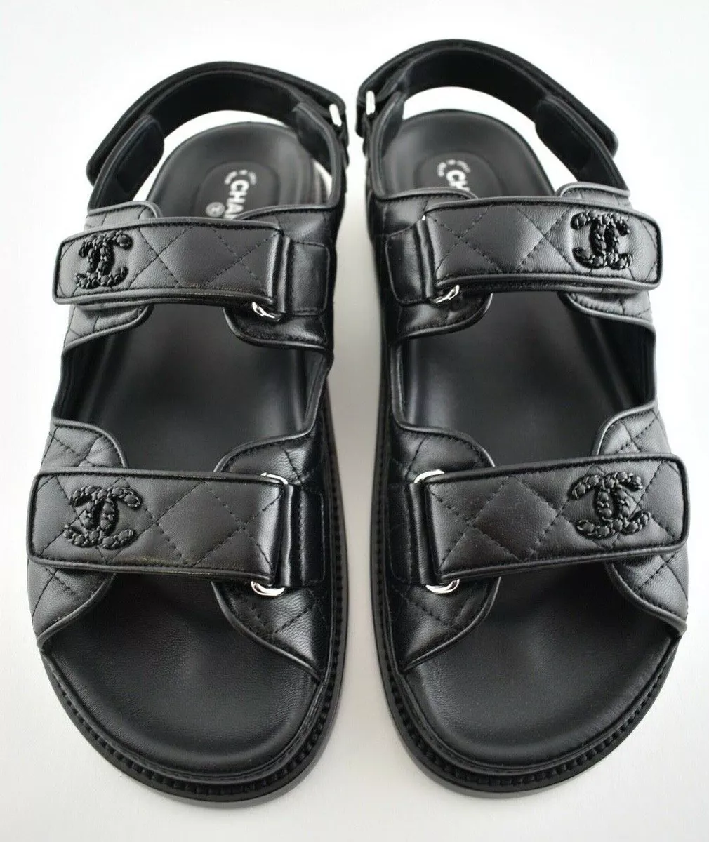 Leather sandals Chanel Black size 41 EU in Leather - 25277960