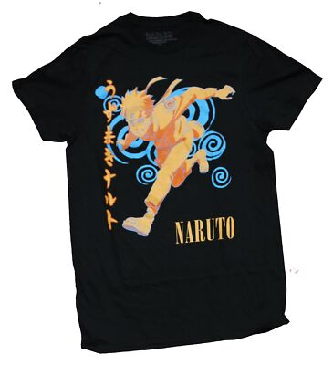 Naruto Shippuden Mens T-Shirt - Orange Blue Effect Naruto