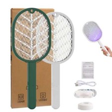 Rechargeable Electric Mosquito Fly Swatter Zapper Racket Bug Insect Killer Lamp