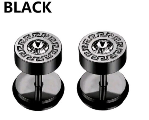 men's Earring surgical Stainless Steel crystal earrings set of 2 comes boxed 247 - Picture 6 of 8
