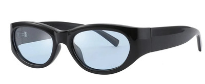 Reality SONIC BOOM Women's Black Sky Frame Blue Lens Designer Sunglasses NEW