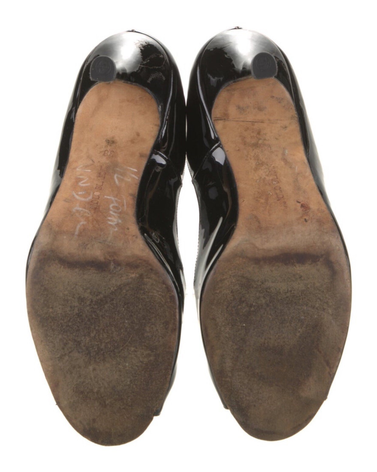 manolo blahnik Authentic Solid Black Patent Leath… - image 5