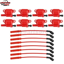 8pcs Ignition Coils & Spark Plug Wires Set For Chevy GMC Cadillac Buick V8 UF413