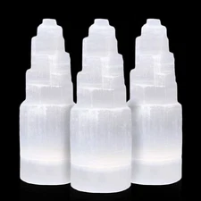 4x Large Selenite Tower " Crystal Skyscraper Natural Reiki Energy Healing 6 inch