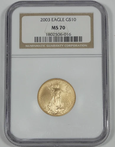 2003 GOLD American Eagle $10 1/4 oz Coin CERTIFIED NGC MS 70