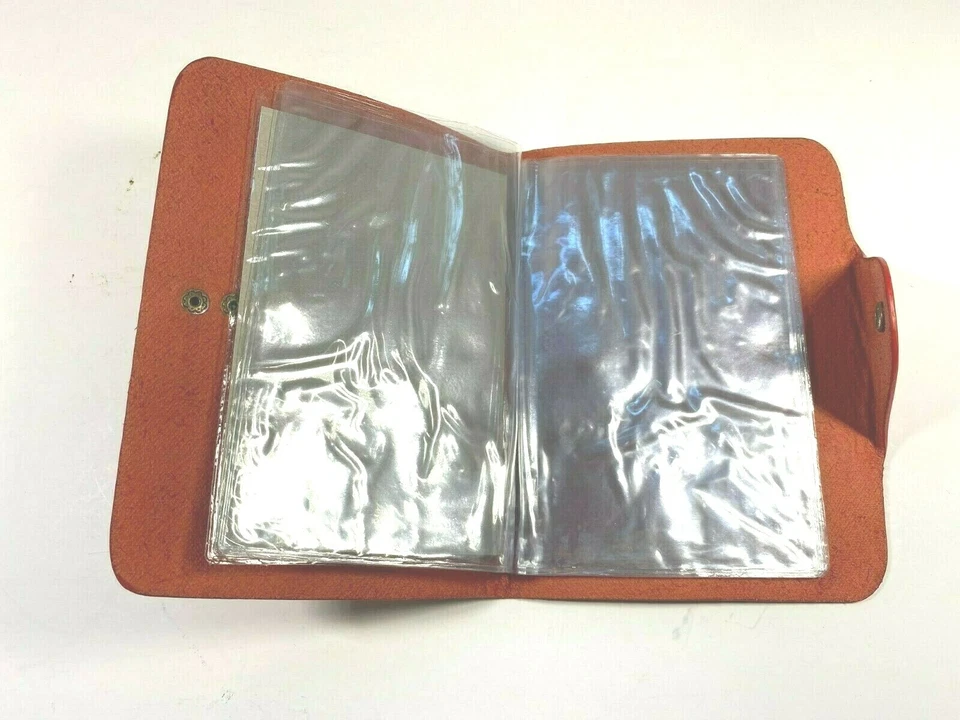 2 Pk. Álbumes de fotos de cuero real para 20 - 3 3/4" x 5 3/4" fotos - naranja Foto 3 de 4