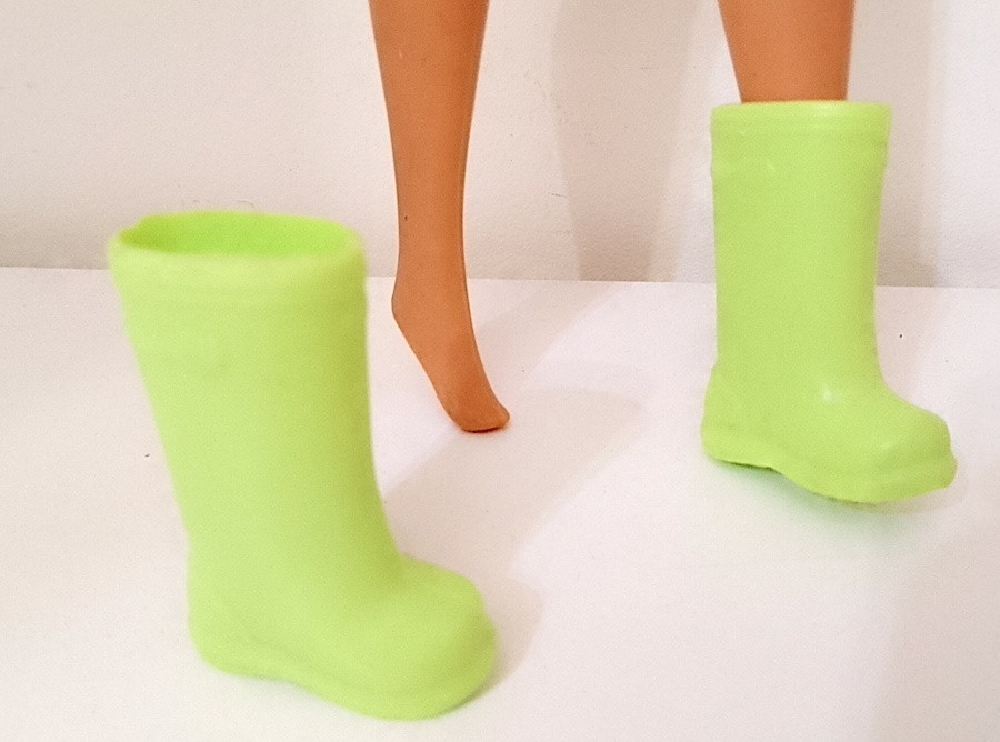 BARBIE 2000s mattel stivali da pioggia scarpe boots verde acido neon B824