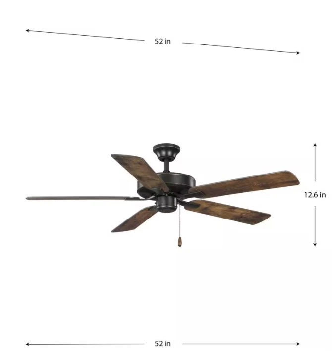 Progress Lighting AirPro Builder Fan 52 in. Matte Black Ceiling Fan w/Remote - Image 4 of 4