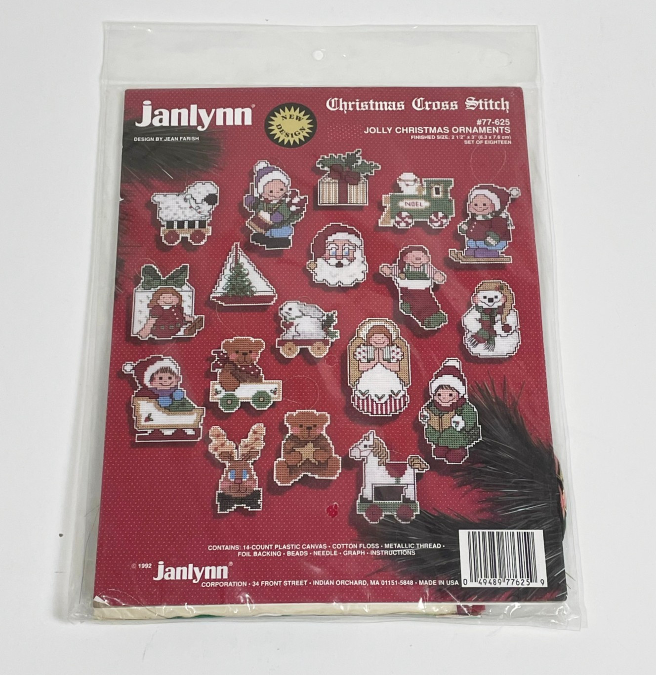 Janlynn Jolly Christmas Ornaments Cross Stitch Kit