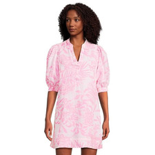 Lilly Pulitzer Mialeigh Shift Dress Women 10 Rousseau Pink Balloon Sleeve TLW572