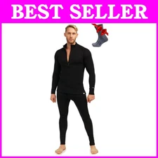 Heavyweight Merino Base Layer Set for Men - Moisture Wicking