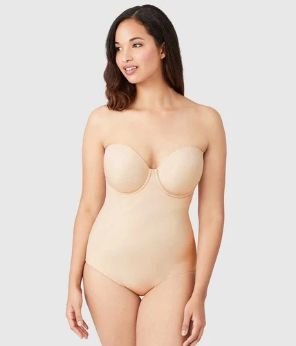Wacoal Women's Bodysuit Strapless Shaping Keyhole Back Naturally Nude, 38C - product listing photo