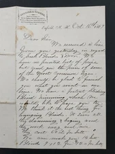 1869 antique LETTER enfield nh CURRIER & TURNER doors sashes blinds letterhead