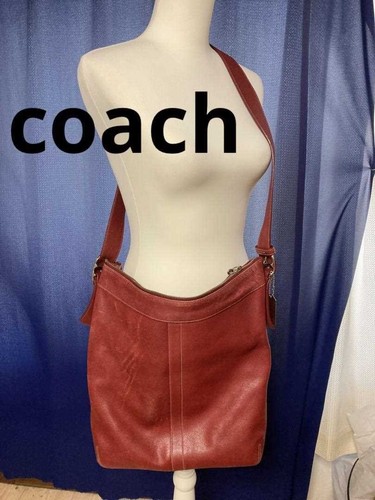 coach old coach bucket shoulder bag red casual women's used from japan