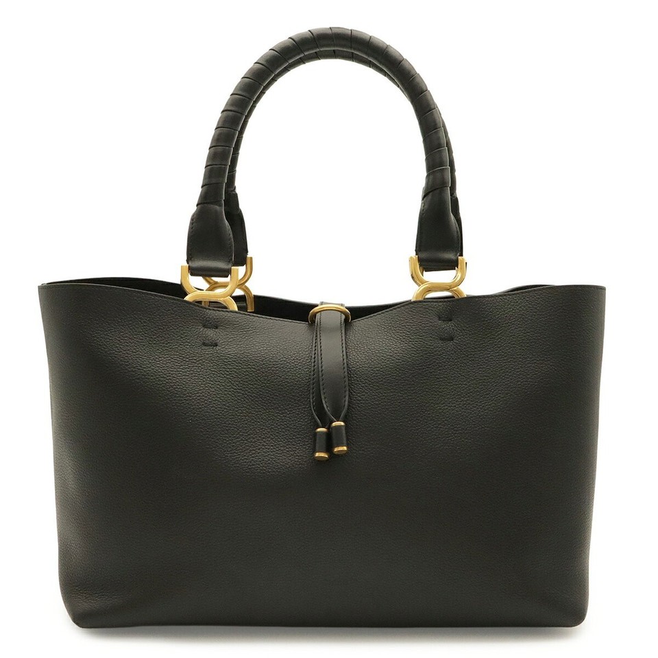 Chloe Marcie Black Leather Tote Bag Rare Archive Womens Vintage Auth