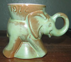 1972 Frankoma GOP Prairie Green Red Clay Elephant Coffee Mug D215-868 Republican — photo 3