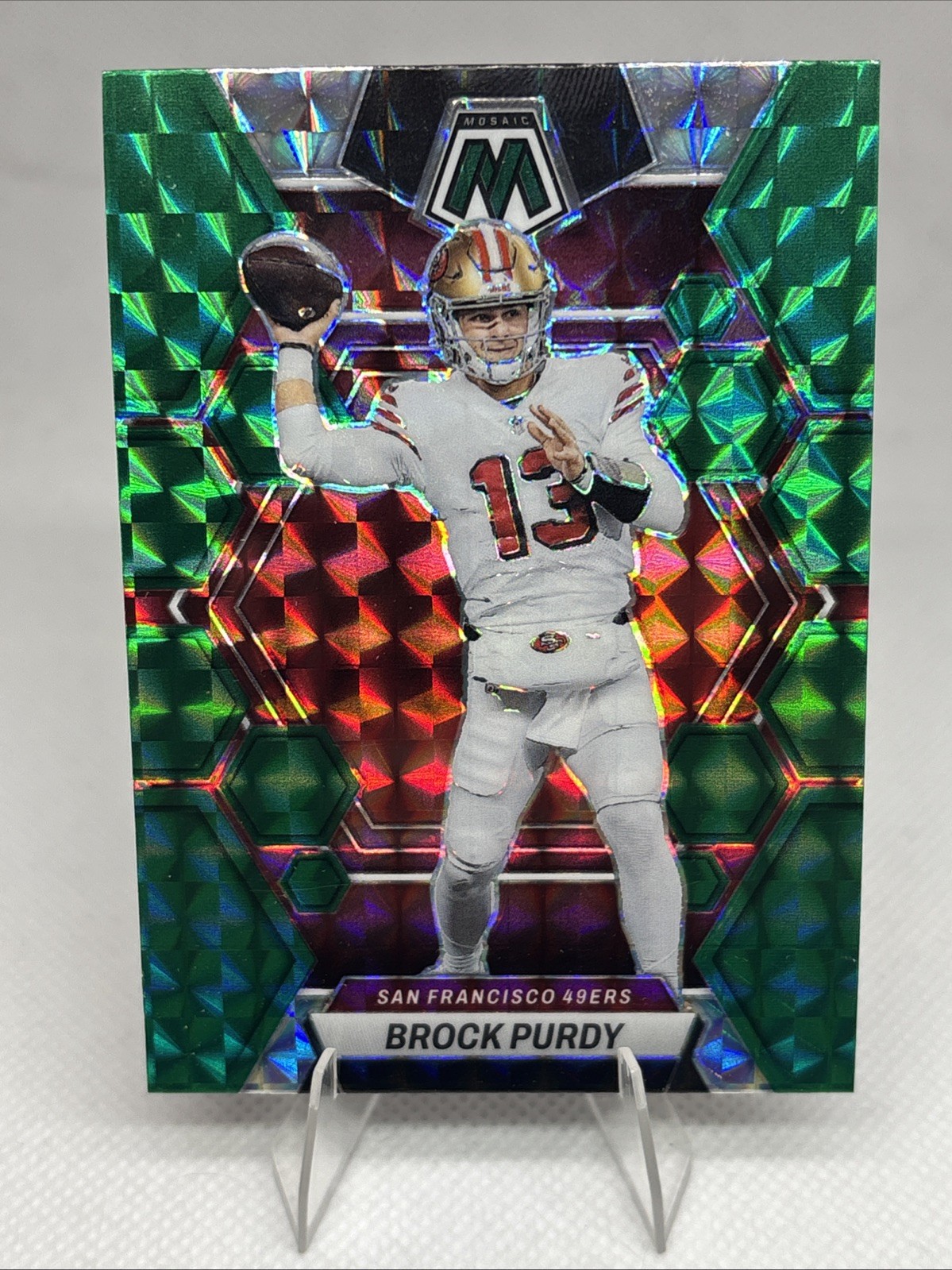 2023 Panini Mosaic - Brock Purdy #211 Green Mosaic Prizm