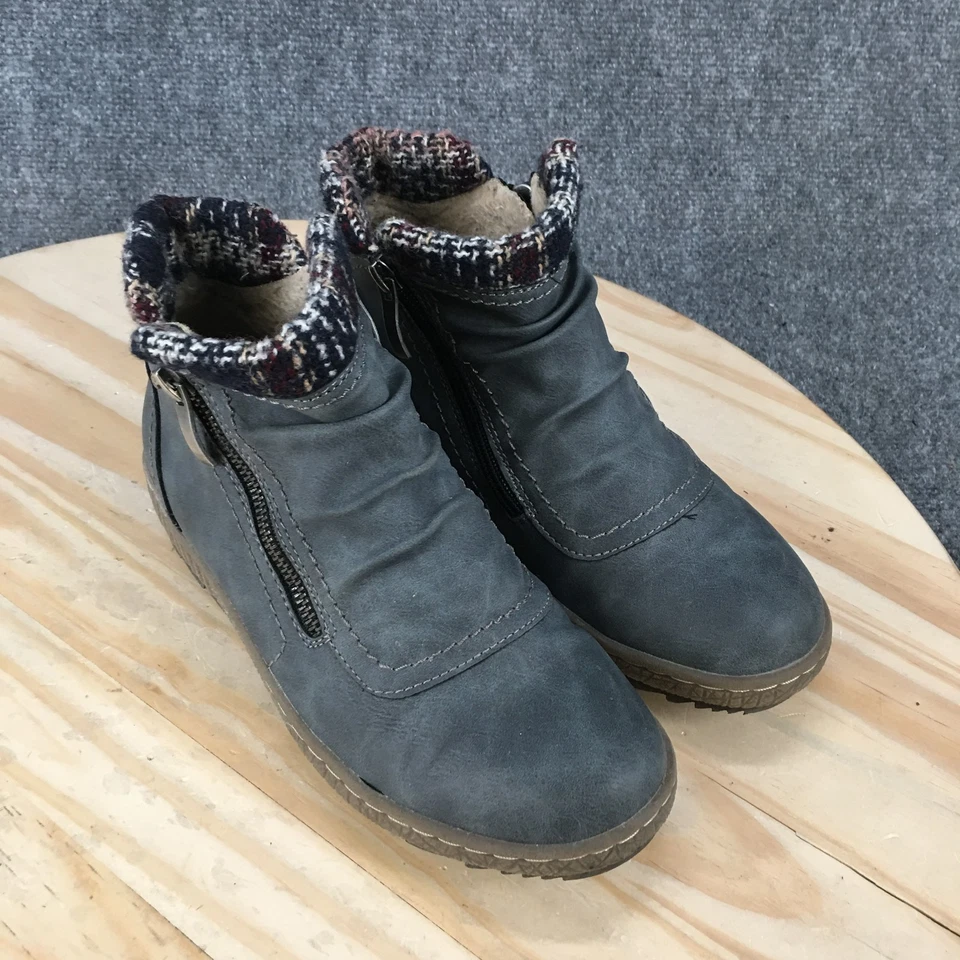 Spring Step Boots Womens 37 Cleora Ankle Bootie Blue Side Zip Comfort Ankle Top - Image 3 of 4