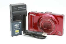 [Near Mint] Nikon Coolpix S9300 16.0MP Digital Camera (Red)