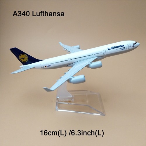 Modello Aereo Lega Die-Cast 1:400 Collezione 16cm Airbus A340 Lufthansa Airlines - Foto 2 di 6