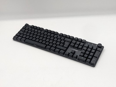 DEFEKT LEUCHTEN/LAUTSTÄRKEREGLER Trust GXT 866 Torix USB kabelgebunden mechanische Tastatur LESEN