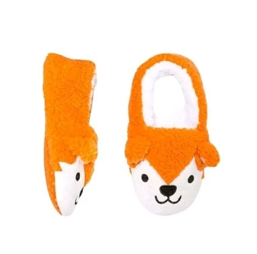 Happy Fox Kids Slippers Cat & Jack Boys / Girls Slip on Soft Fur House Shoes NEW - Image 2 of 4
