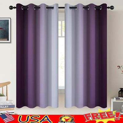 Gradient Blackout Curtains 50%-70% Light Blocking Drapes Kids Room New