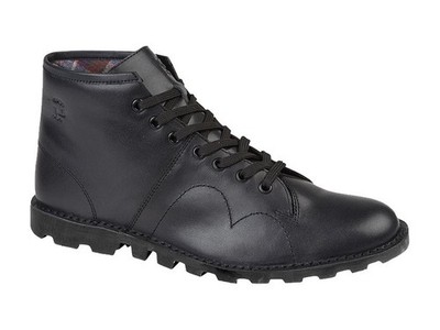 Grafters schwarz Leder Affe Stiefel Unisex Freizeit Knöchel Schnürung UK Größe 3-12